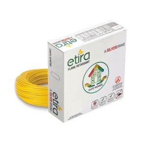 Polycab Etira FR PVC Wires 1.5 Sq mm Yellow 90 Mtrs